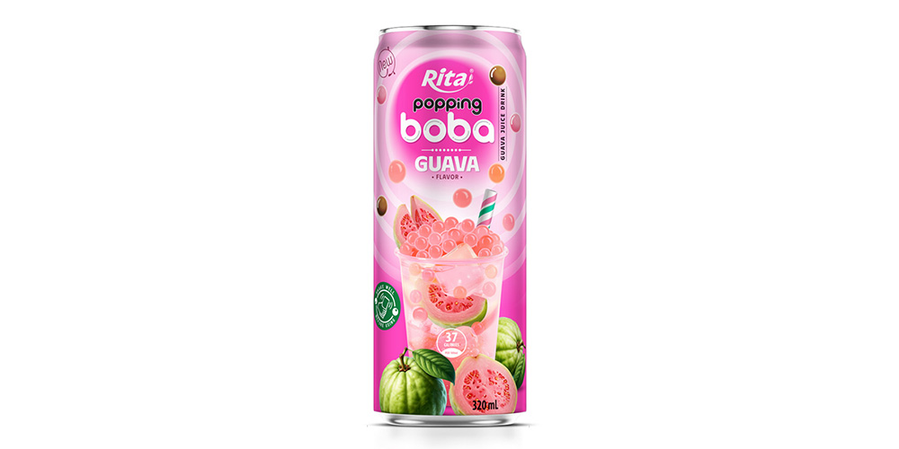 Popping Boba Tea Guava Flavor 320ml Slim Can